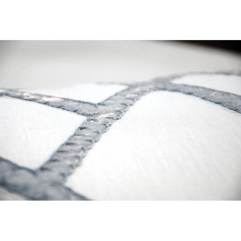Net Linen Square Pillow Cover & Insert, Steel