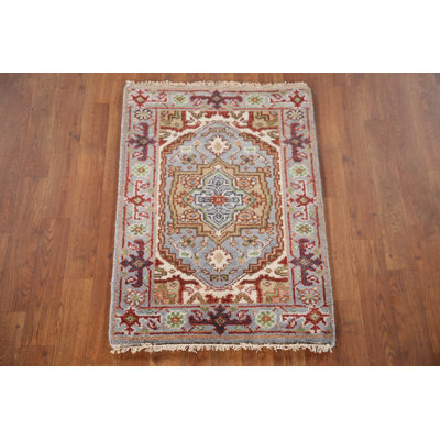 Geometric Traditional  Indian Wool Rug 2x3