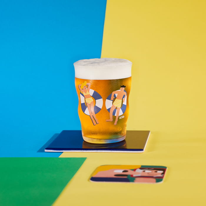 Holmegaard Mikkeller Pint Glass, Clear, Dia: 3.7"