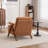 Mid Century Upholstered Arm Accent Chair with Solid Wood Legs-112041290