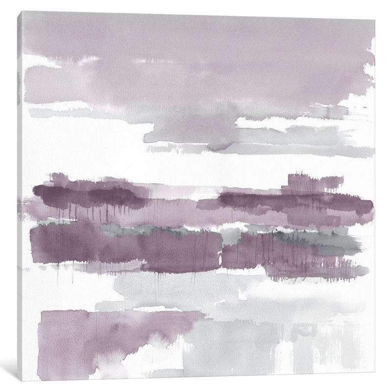 « améthyste humides », reproduction d’art sur toile tendue, H 24 po x l 24 po x P 1 po, Papier d'art encadré noir, Blanc