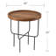 Table de bout ronde Marisdale avec plateau en bois massif et base en fer unique, parfaite pour un décor de ferme moderne