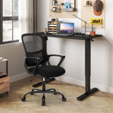 Home Office Desk and Chair Set, Modern Adjustable Standing Desk with Mesh Ergonomic Chair