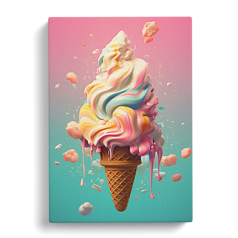 Ice Cream Digital - No Frame Print, 76cm H x 50cm W x 3cm D