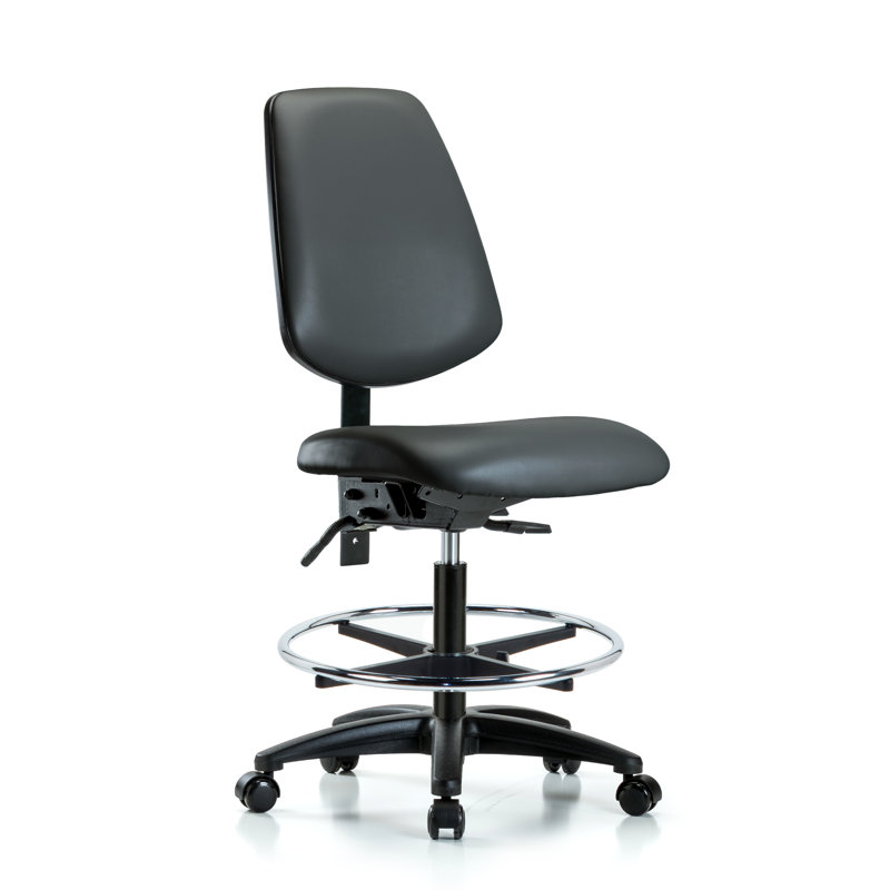 Chaise de bureau Kyeron, Non, Gris foncé, Patins