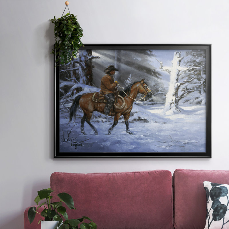 Silent Night, Holy Night, reproduction d'art sur toile, H 26 po x l 38 po x P 1,5 po, Noir