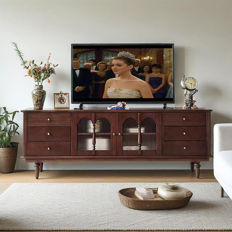 Meuble télé American High Sens, 86.6", Brun