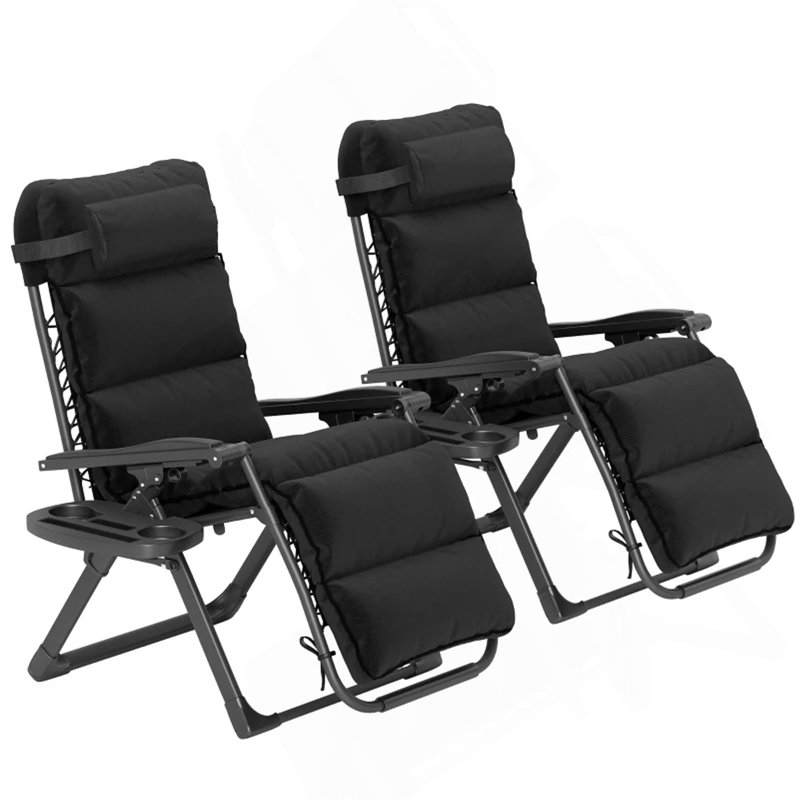 Ensemble de chaises longues inclinables et pliantes pour l'extérieur