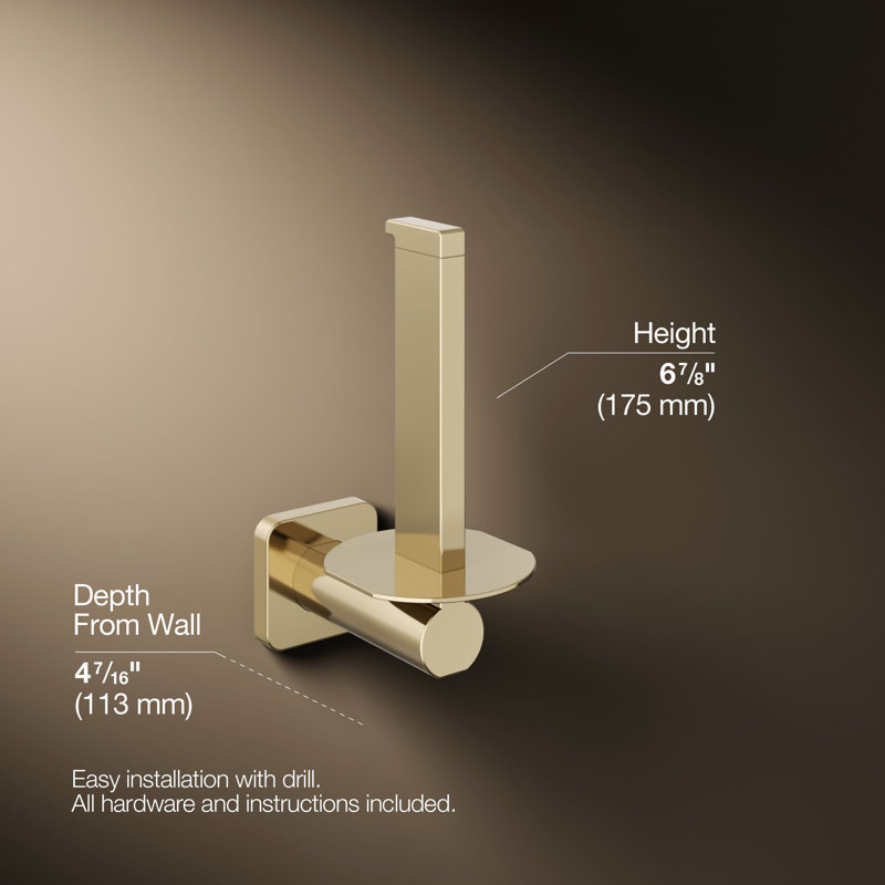 Parallel Vertical Toilet Paper Holder, Gold