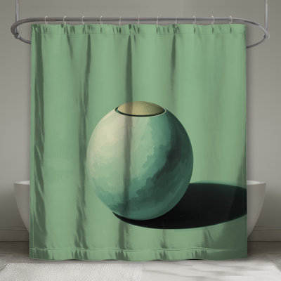 Rideaux de douche vert sphériques extra longs