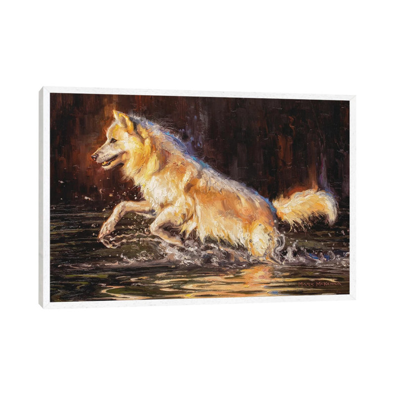 Thrill Of The Hunt by Mark McKenna - Painting on Canvas, 66.04cm H x 101.6cm W x 3.81cm D, White Framed