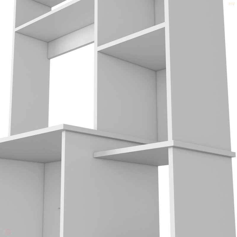 Desk Logan, Five Cubbies, White