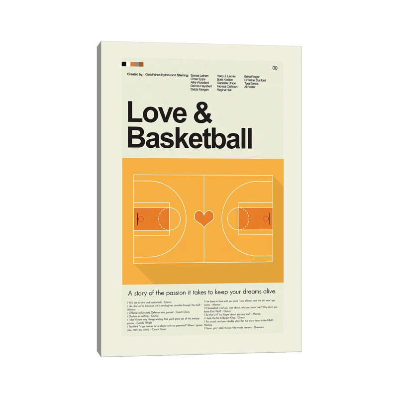Amour et basketball - PAG190, H 26 po x l 18 po x 1,5 po