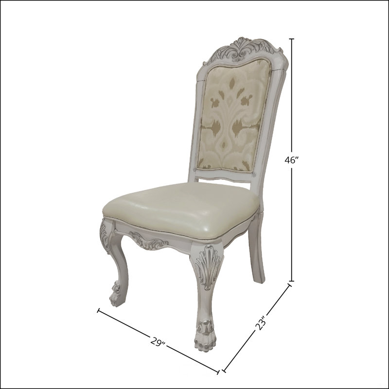 Chaise d'appoint en tissu et blanc os