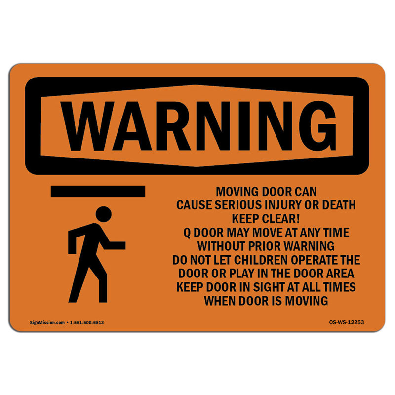 Osha Warning Sign, 18" H x 24" W x 0.1" D