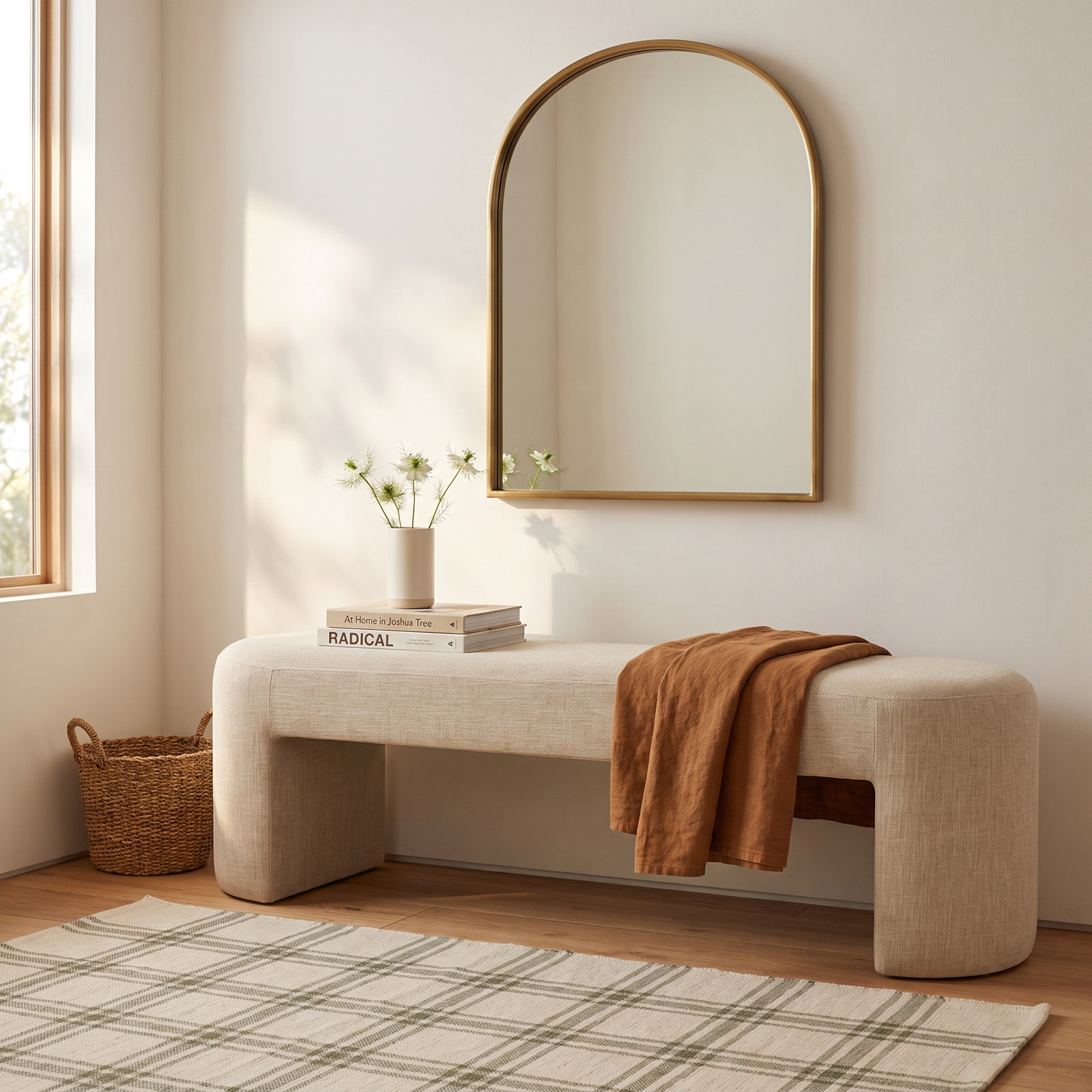 Duras 62.2 " Linen Upholstered Bench