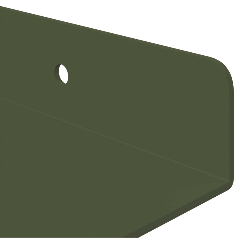 Steel Floating Shelf, Olive Green