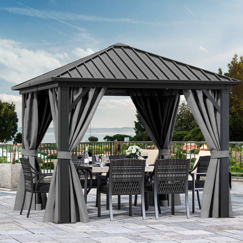 10 Ft. W x 10 Ft. D Aluminum Patio Gazebo, 10 Ft. W x 10 Ft. D