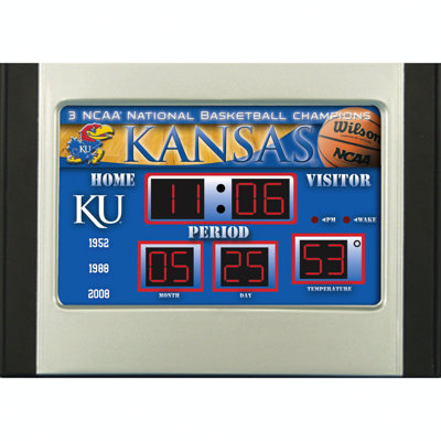 NCAA Traditional Atomic Tabletop Clock in Black with Alarm