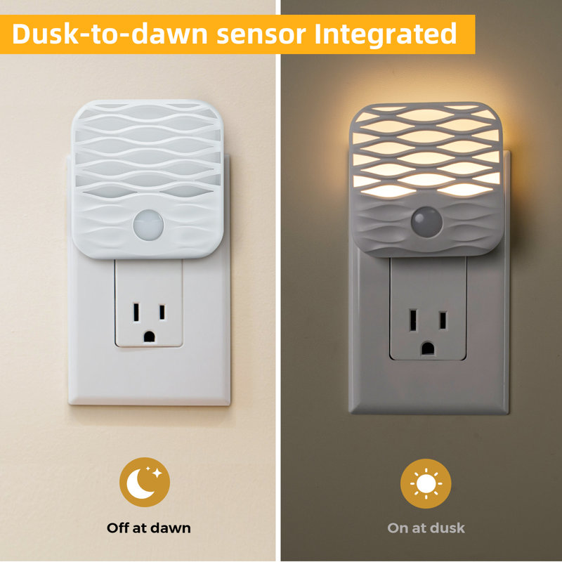 3 Pack Dusk to Dawn Plug in Night Lights with Warm White for Stairs, Hallway, Living Room, Kitchen, Entrance, Bathroom, Office