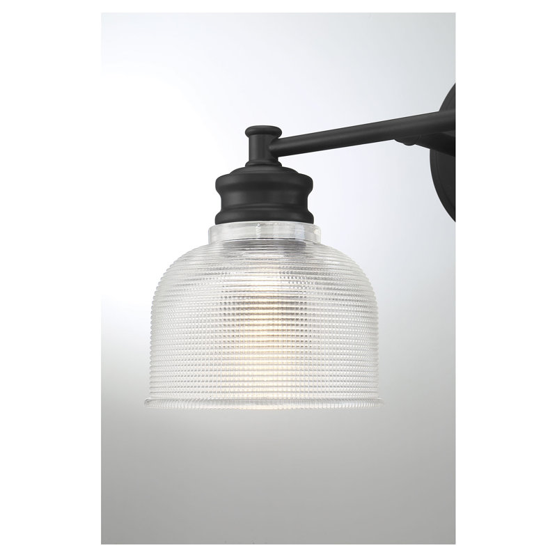 Matte Black 3-Light Vanity Fixture with Clear Glass Shades