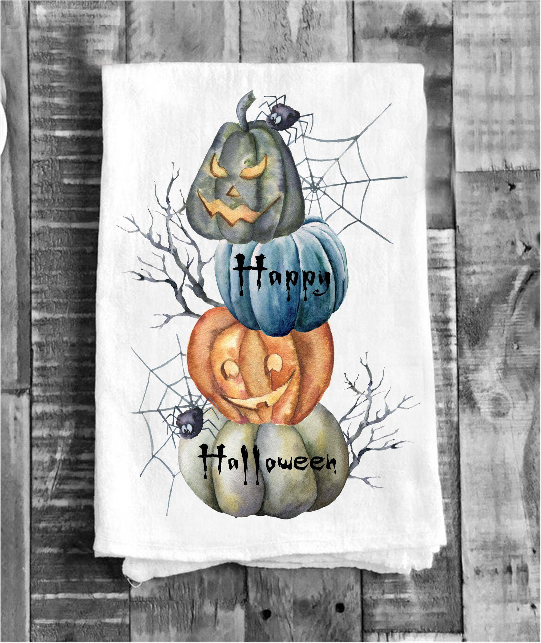 Halloween Kitchen Towel Set, Trick or Treat Towel, Jack O Lantern