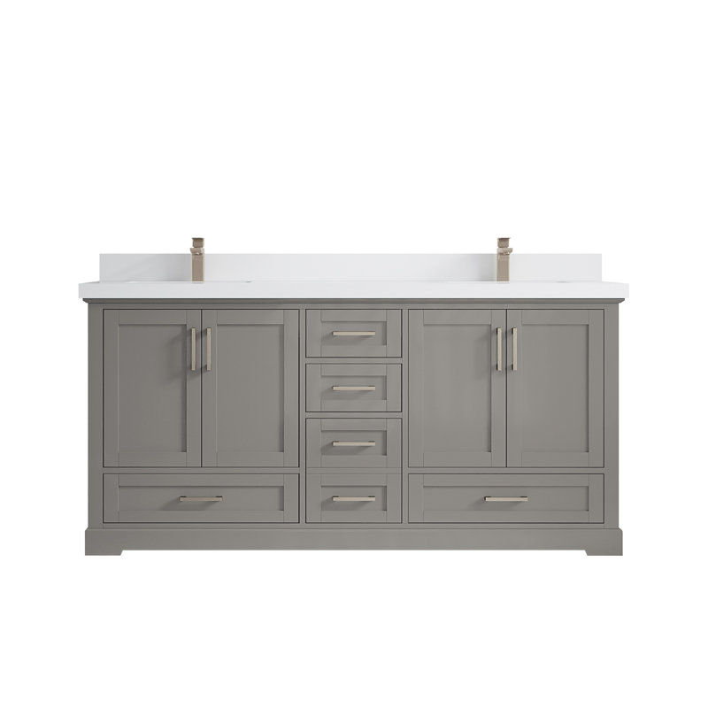 Ensemble de meuble-lavabo double 72 po Esin, Blanc