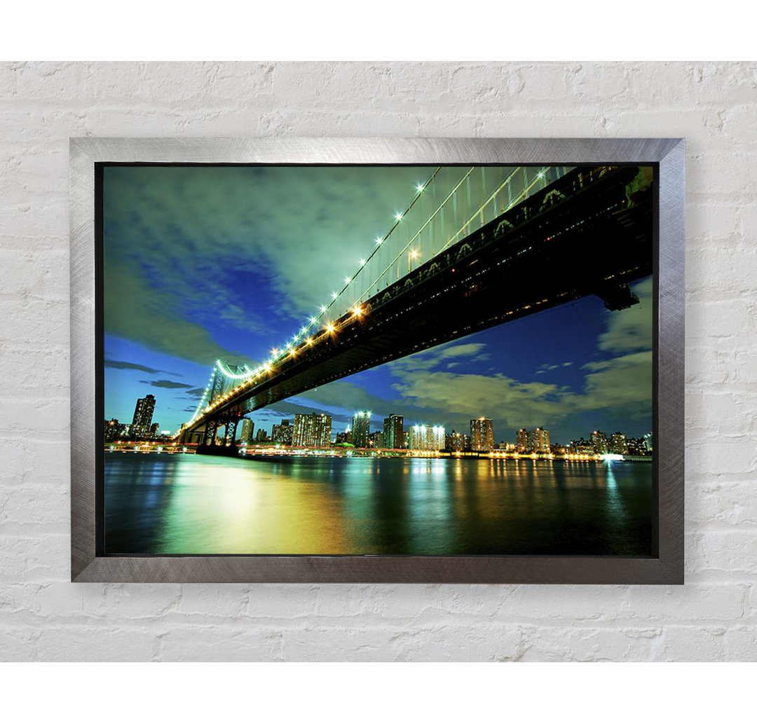 New York Brooklyn Bridge von unten - Druck