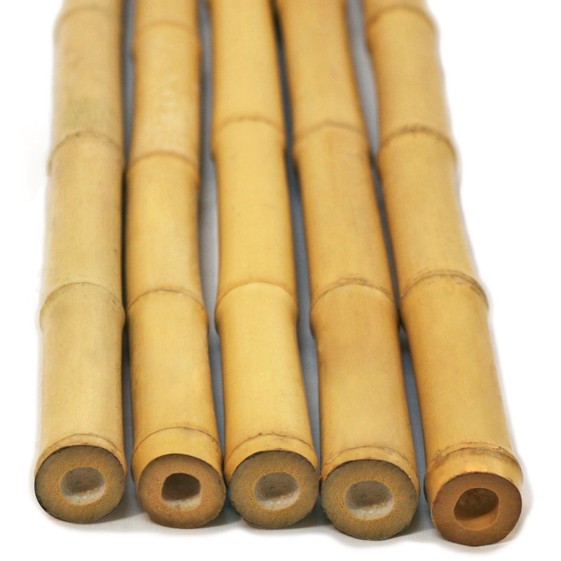 Poteaux de jardin en bambou naturel pour clôture, P 1 po x H 90 po Ensemble de 25 pièces, Naturel