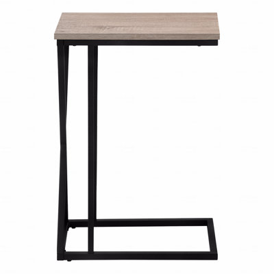 Accent Table, C-Shaped, End, Side, Snack, Laminate, Metal, Contemporary, Modern