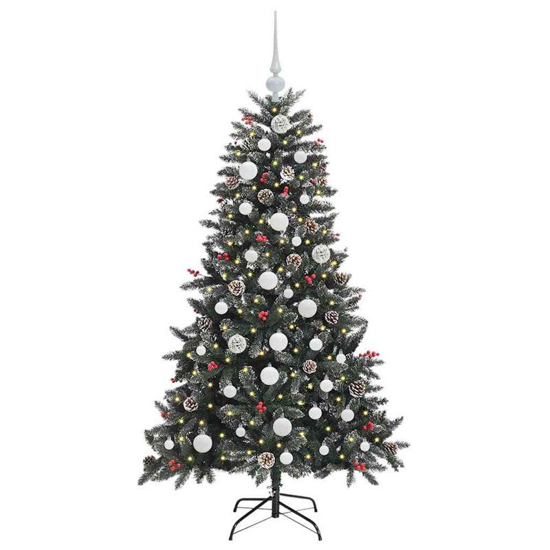 Artificial Christmas Tree with Stand Green, 4.92' H, White