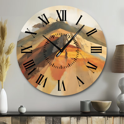 Horloge murale en métal « Couleurs de la Montagne Arc-en-ciel » - Paysage