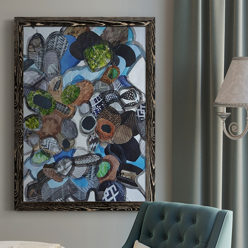 «Catalina Island Blue Glass» par Coco Good, reproduction sur toile, H 37,5 po x l 27,5 po x P 1 po, Noir