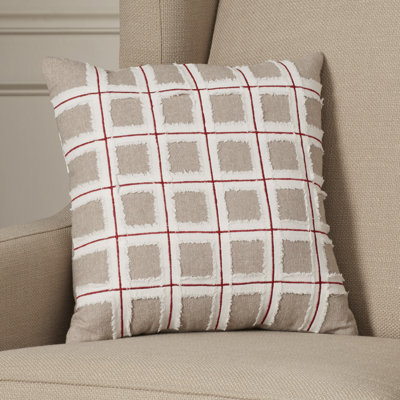   Grid 100% Cotton Throw Pillow