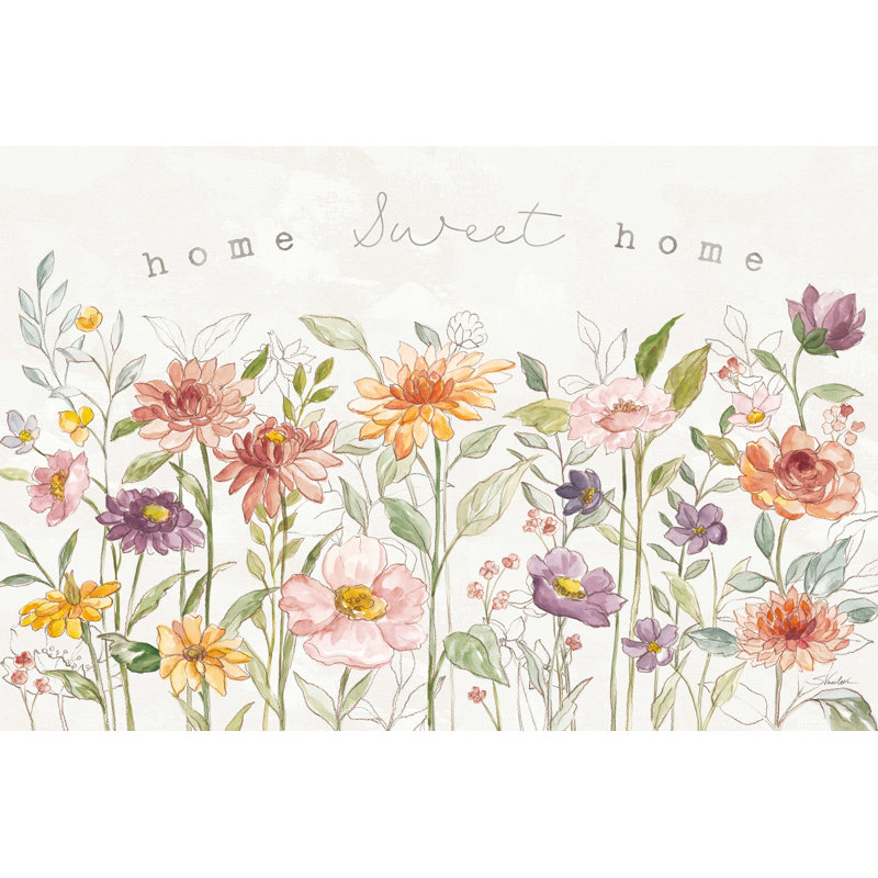«August Blooms I» par Silvia Vassileva, reproduction sur toile tendue, H 32 po x l 48 po, Cadre flottant noir, Non