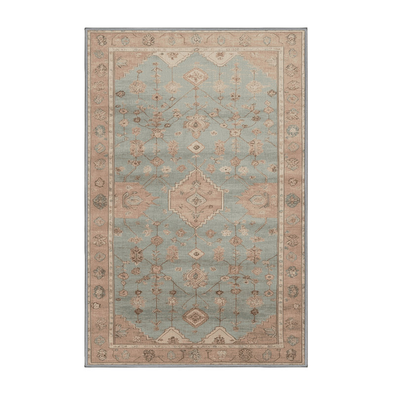 Tapis gris Afyon lavable à la machine, Rectangle 3 pi x 5 pi