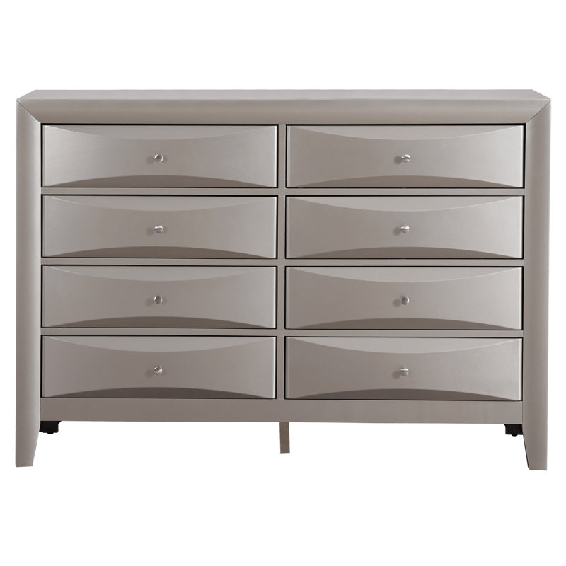 Élégante commode champagne argentée