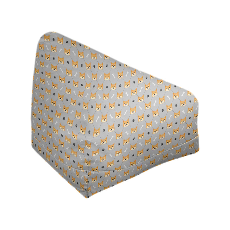 Sac de pois Leffel, Pouf fauteuil, H 27 po x l 30 po x P 25 po, Argent / brun sableux / noir