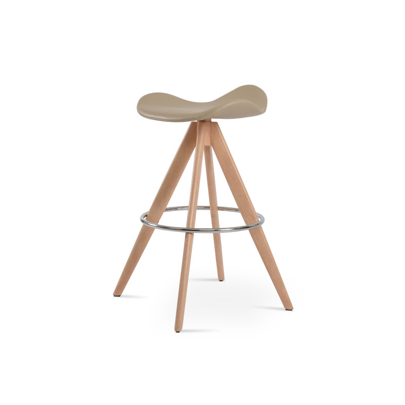 Tabouret de bar pivotant Falcon Pyramid, Naturel / blé, Tabouret de comptoir (siège d'une hauteur de 23 p