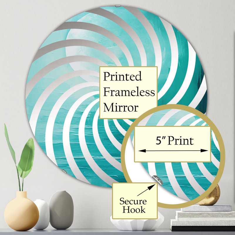 Teal Moon Tranquility I - Miroir décoratif Vortex-MIR116268-Rond, 23,6 po x 23,6 po