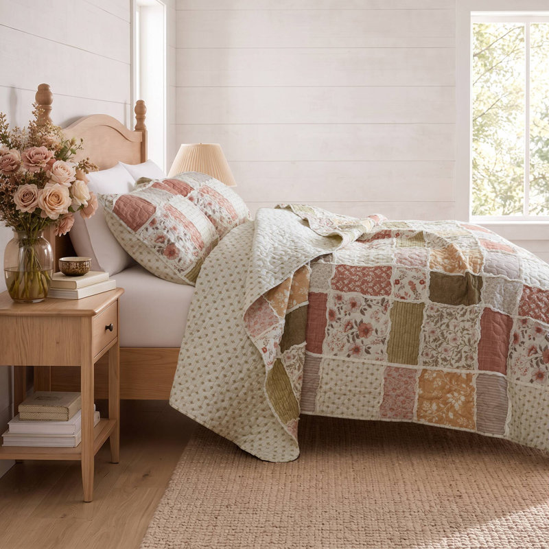 Marigold 3pcs Ruffled Cotton Coverlet Mini Set, King/Cal King