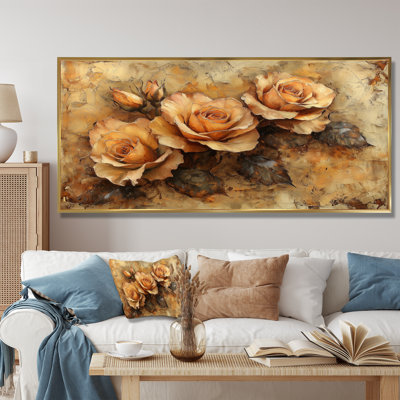 Inayat Roses Earth Tones Blooms I - Roses, art mural sur toile