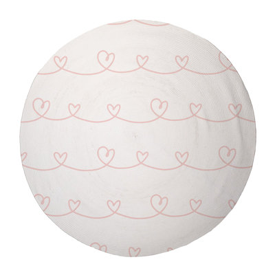 Light Heart Pattern Braided Rug