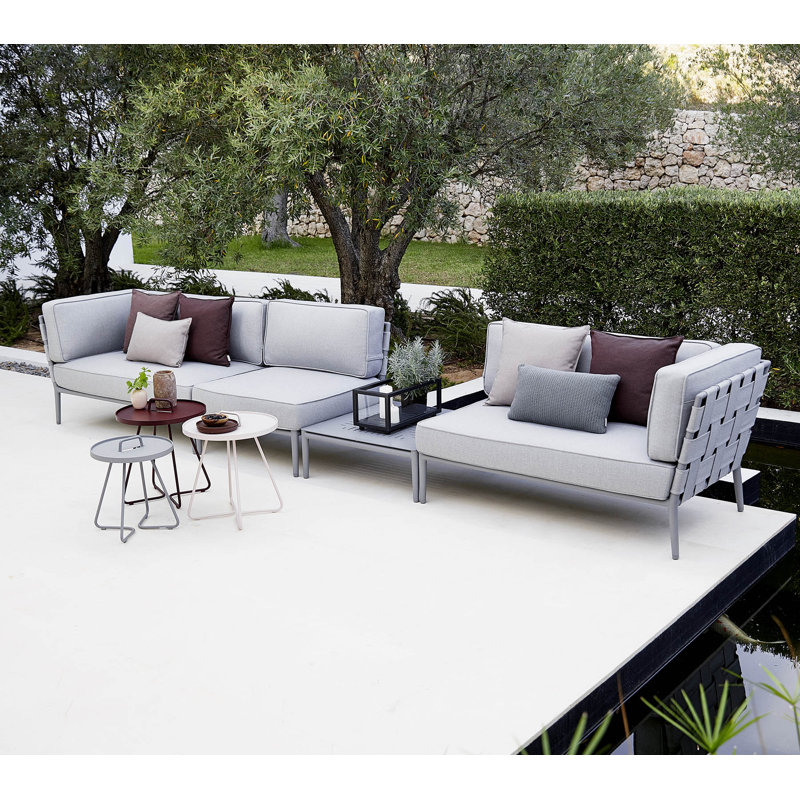 Conic Outdoor Square Coffee Table, Light Gray