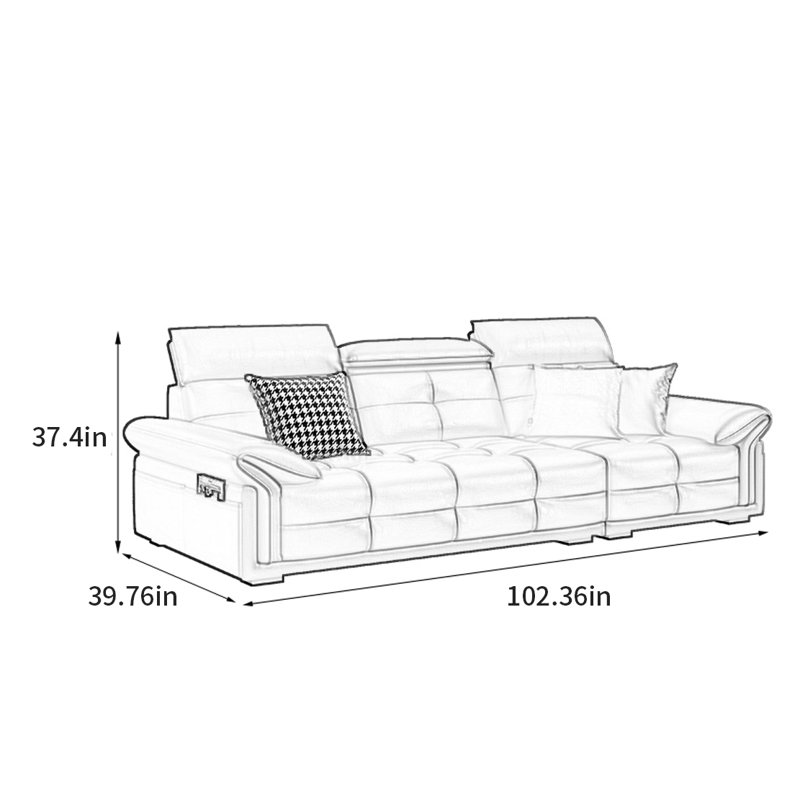 Canapé Nordic, H 37,4 po x l 102,36 po x P 39,76 po, 3