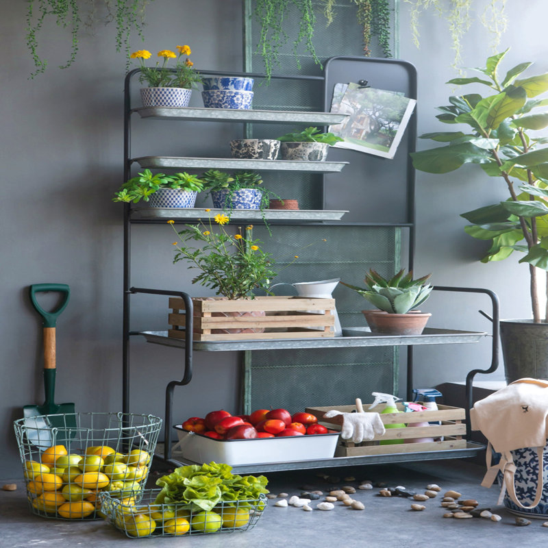 Étagère de rangement en métal 36 po x 18,5 po x 70 po pour l'extérieur