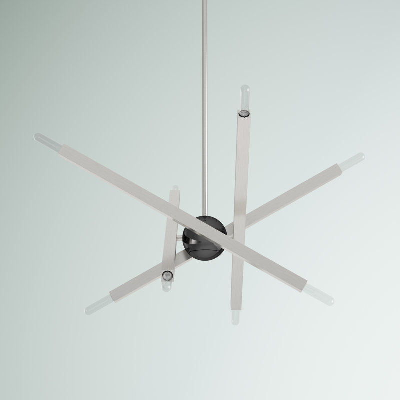 Monaco 8-Light Brushed Nickel Sputnik Chandelier