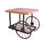Table de bout rectangulaire en chêne industriel gris antique, attrait rétro, rangement ouvert, filet métallique en losange, plateau spacieux de style industriel de poids de 24 lb, dispositif de mobilité en filet,
