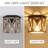 1-Light Rustic Wood Hexagon Flush Mount Ceiling