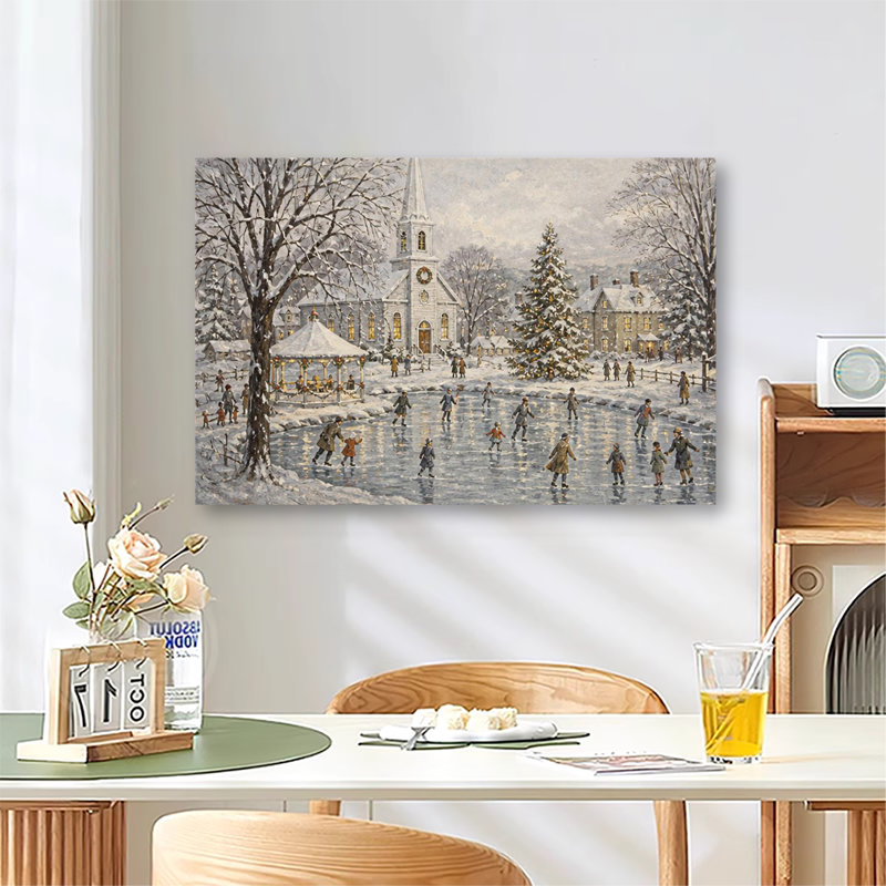 Art mural sur toile Winter Village, 20 x 24 po